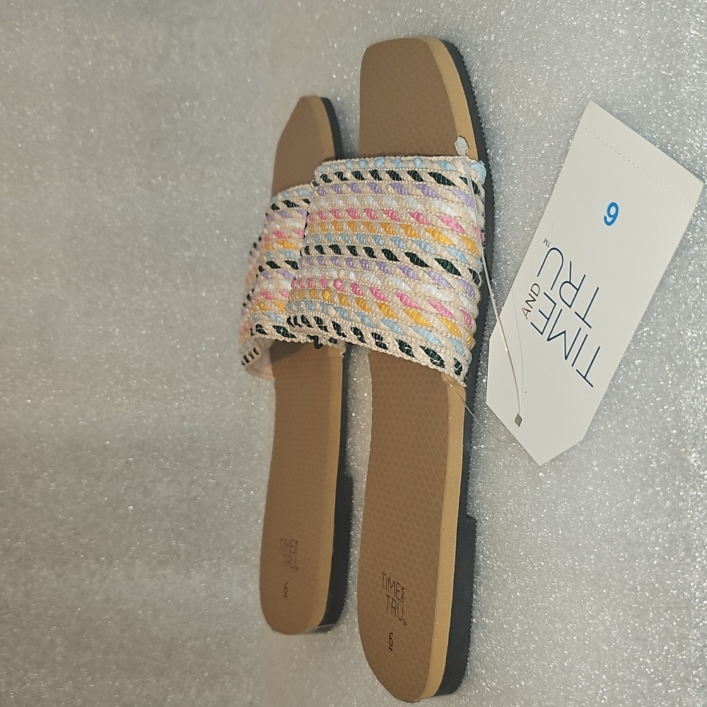 Time and Tru Women's Size 6 Woven Slide New - Picture 3 of 14